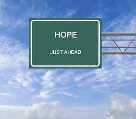 Road sign to hope