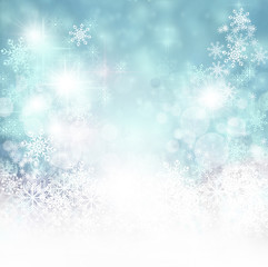 Merry Christmas: Background with stars and snowflakes