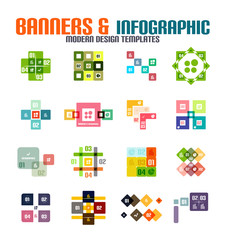 Set of modern geometrical banners and infographics