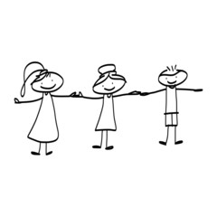 hand drawing cartoon character happiness