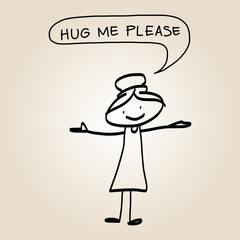 hand drawing cartoon character happiness