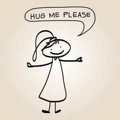 hand drawing cartoon character happiness