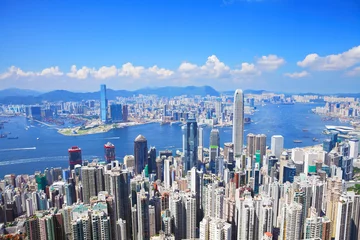 Foto op Canvas Skyline van Hongkong © leungchopan