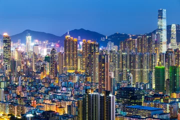 Zelfklevend Fotobehang Hong Kong skyline © leungchopan