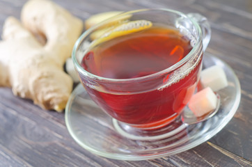 tea with ginger and sugar