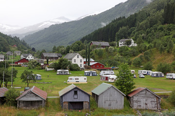 Fototapeta na wymiar Rural houses in Norway