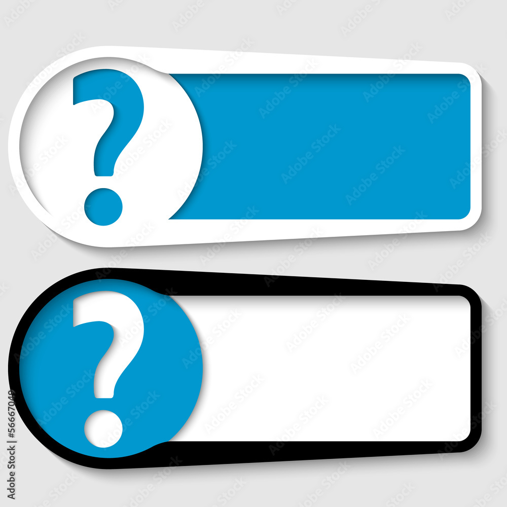 Poster set of two boxes for any text with question mark