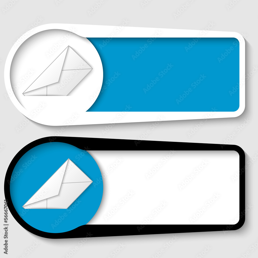 Poster set of two boxes for any text with envelope