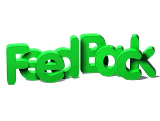 3D Word Feed Back on white background