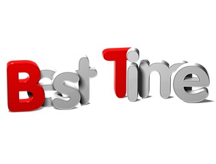 3D Word Best Time on white background
