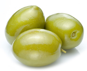 Three green olives.