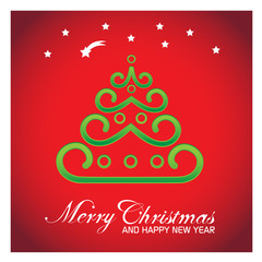 Christmas Greeting Card - Vector Illustration