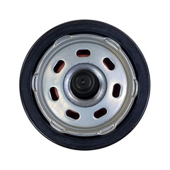 A new oil filter on white background.