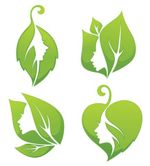 spa, beauty and nature symbols