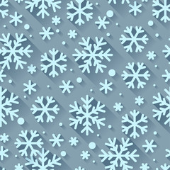 Fototapeta na wymiar Abstract pattern with snowflakes in flat design style.