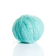 ball of yarn on white background