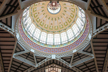 Glass Dome at the Central Market of Valencia