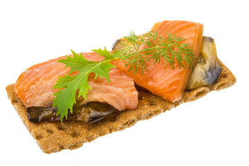 Toast with salmon