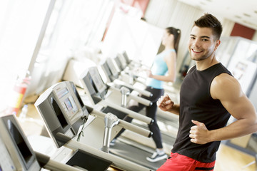 Young man in the gym