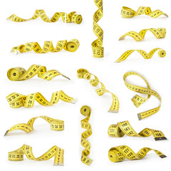 tape measure collection isolated on white
