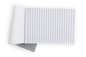 paper notebook on white background