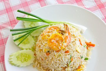 Macro Fried rice thai style