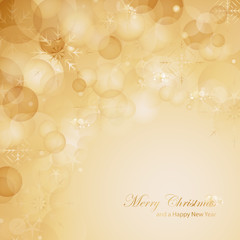 Golden Festive Christmas Background - Vector Illustration