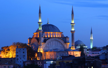 Fototapeta premium Majestic Mosque in the vibrant city of Istanbu