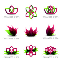 Spa & Wellness Icons Set - Isolated On White Background