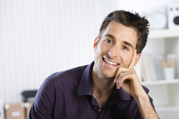 Young man smiling