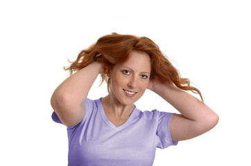 Fototapeta premium Hübsche rothaarige Frau Portrait