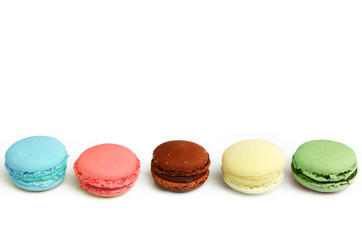 colorful tasty macaron isolated on white background