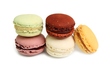 colorful tasty macaron isolated on white background