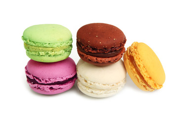 colorful tasty macaron isolated on white background