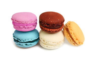 colorful tasty macaron isolated on white background