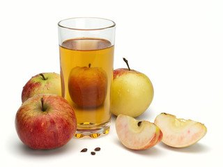 Apple juice and apples