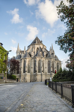 Saint Waltrude Church In Mons, Belgium.