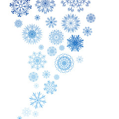 Vector Illustration of a Winter Background with Snowflakes