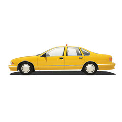 Fototapeta na wymiar Yellow Taxi Isoalted