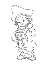 coloring boy costume pirate