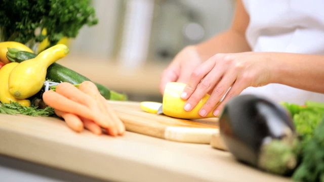 Female Hands Preparing Meal Healthy Organic Vegetables