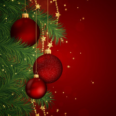 Vector Illustration of a Decorative Christmas Background