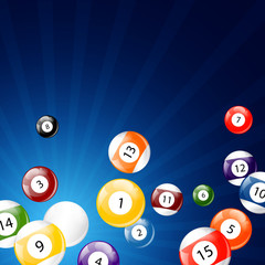 Vector Illustration of a Background with Billiard Balls - 56676268