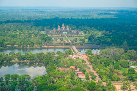 Aerial view of Angkor Wat Temple