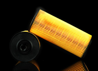 Filters of oil on black background
