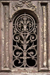 Detail of a door of vintage old building