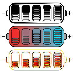 Set of colored batteries