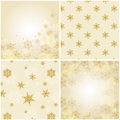 Set of christmas backgrounds with snowflakes.