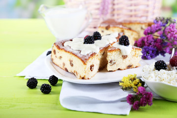 Cheese casserole with raisins