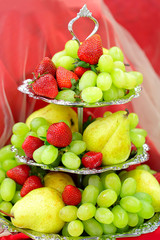 Fruits, strawberries, pears, grapes, catering service